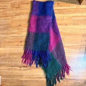 Chunky Woven Fringe Shawl Wrap Pink Purple Blue Green Boho Scarf Blanket 50 X 74